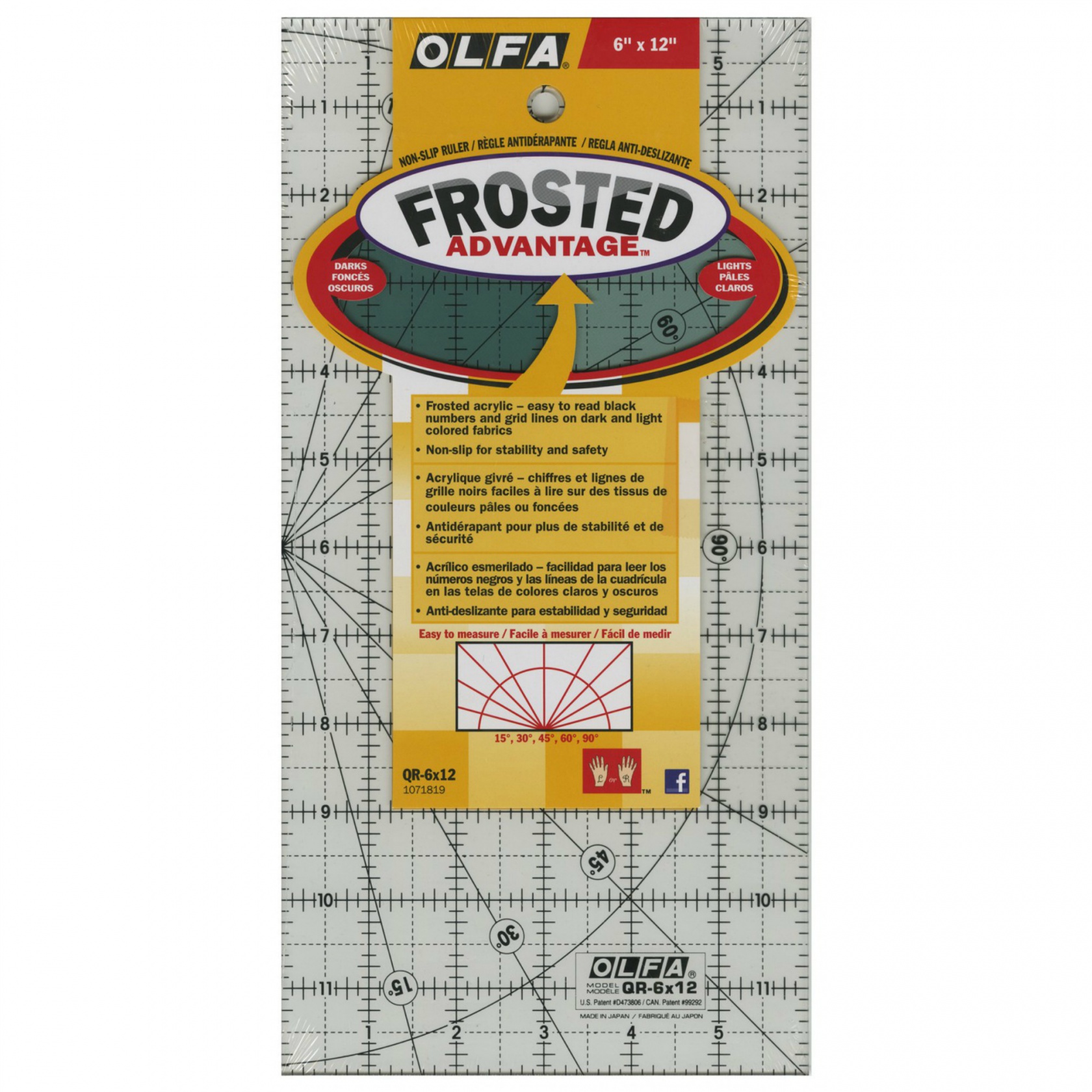 OLFA® 6" x 12" Frosted Acrylic Ruler Ackroyd and Adams Ltd