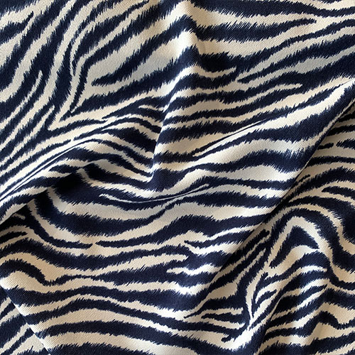 Animal Print Twill Deadstock Navy Ackroyd and Adams Ltd